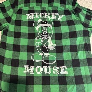 Disney Green and Black Checkered Shirt